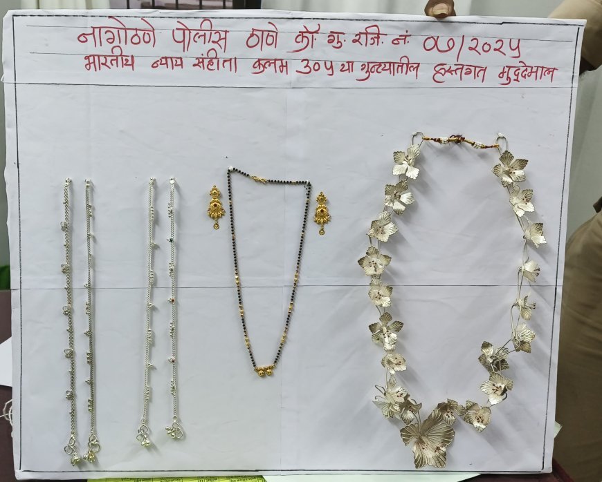 नागोठणे पोलिसांनी चार तासात अज्ञात चोरट्याला केले जेरबंद