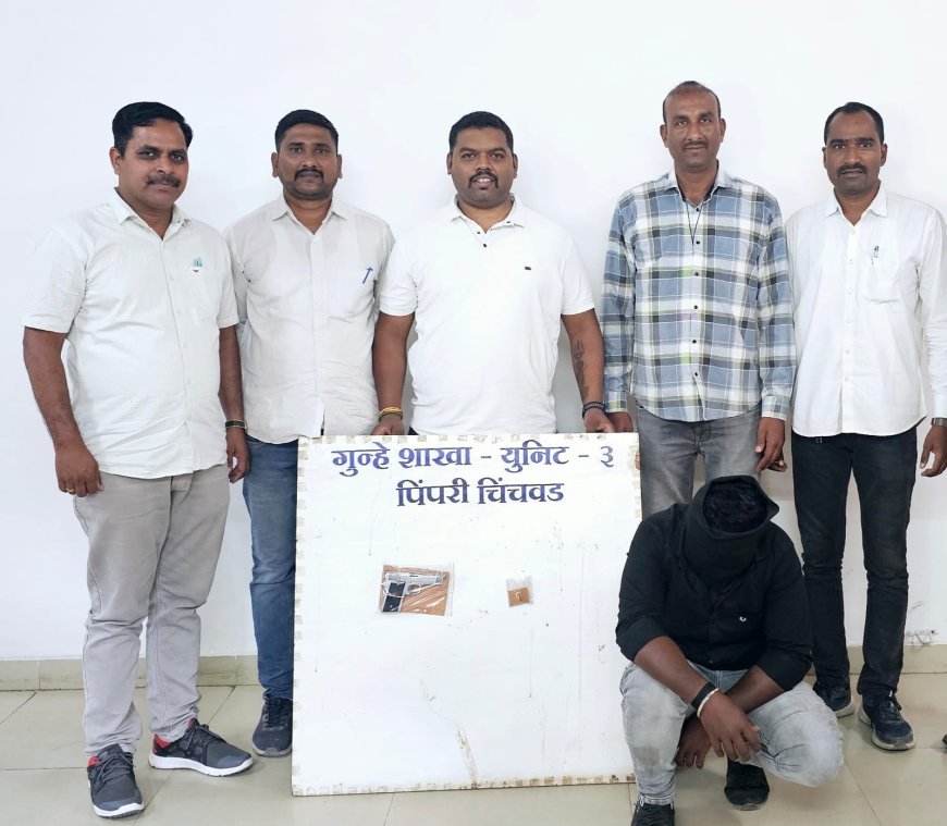 देशी बनावटीचे पिस्तूलासह एका इसमास गुन्हे शाखा युनिट तीनच्या पोलीसांकडून अटक