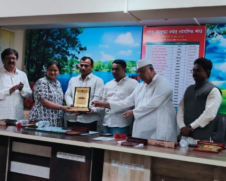 राजगुरूनगर येथे रंगले 'पाऊसधारा' कवीसंमेलन;  पुरस्कार वितरण सोहळा संपन्न