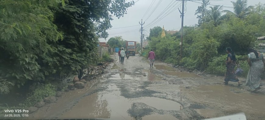 कुरुळी गावठाण ते कडवस्ती रस्त्याची चाळण; बांधकाम विभागाला पत्र देऊन दखल घेईनात
