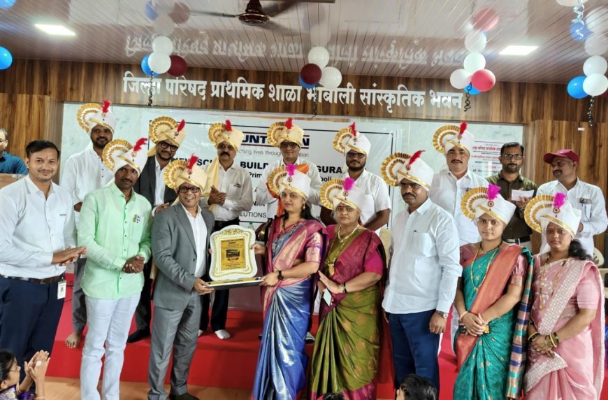 भांबोली शाळेला हँडसमन कंपनीकडून जिल्हा परिषद प्राथमिक शाळेला नवीन इमारत