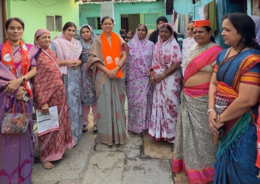 शिवसेना पक्षाचे नगराध्यक्षपदाचे उमेदवार  मनिषाताई गोरे यांचा प्रचार पोहचला शिगेला; मतदारांचा वाढता पाठिंबा