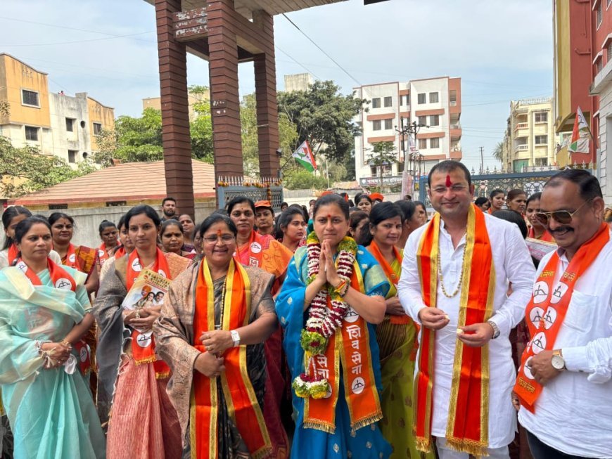 शिवसेना पक्षाच्या अधिकृत उमेदवार मनिषाताई गोरे यांची प्रभाग क्र.१२ मध्ये प्रचार आघाडी