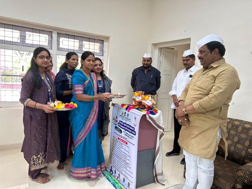 भामा/भिमाचे जल 'गोदा ते नर्मदा' जलयात्रेसाठी रवाना - आमदार बाबाजी काळेंच्या हस्ते कलश पूजन