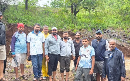 खेड तालुक्याच्या पश्चिम भागातील अतिवृष्टीग्रस्त गावांची समीर सुपे यांच्याकडून पाहणी