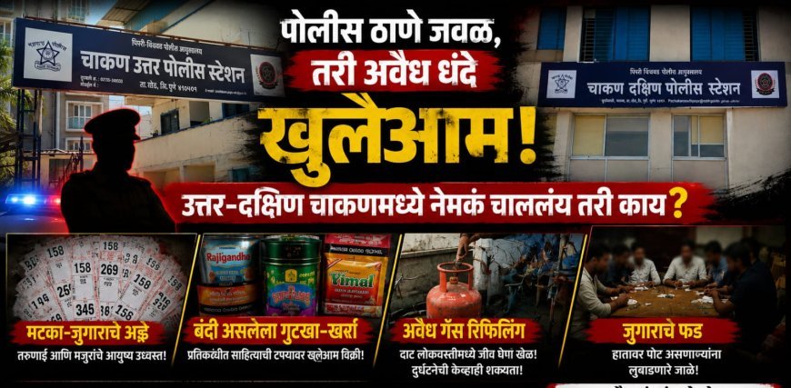 पोलीस ठाणे जवळ, तरी अवैध धंदे खुलेआम! उत्तर-दक्षिण चाकणमध्ये नेमकं चाललंय तरी काय?